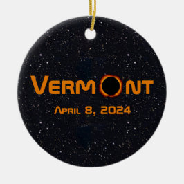 Ornamento De Cerâmica Eclipse Solar Totalmente Vermont 2024