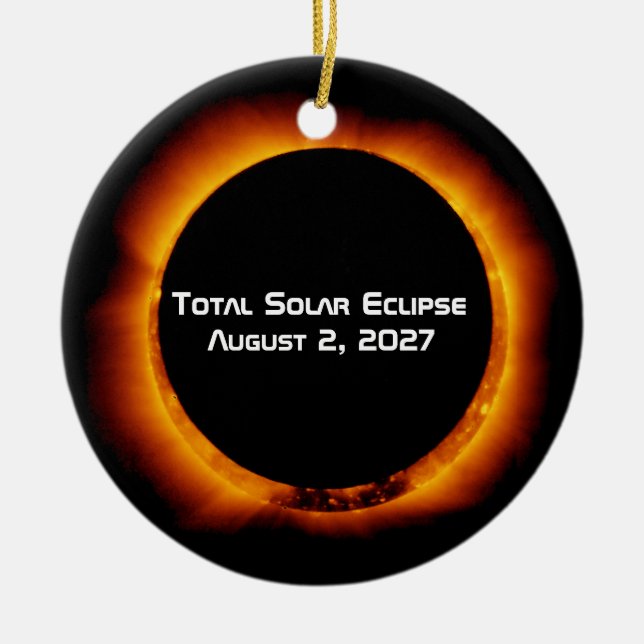 Ornamento De Cerâmica Eclipse Total do Século 2027 (Frente)
