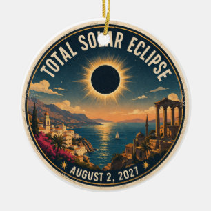 Ornamento De Cerâmica Eclipse Total do Sol 2027