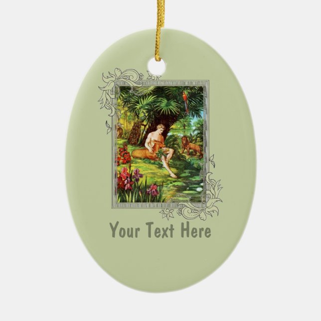Ornamento De Cerâmica Eden Adam no jardim (Frente)