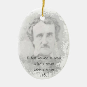Ornamento De Cerâmica Edgar Allan Poe Autor do Poeta Sonha em um sonho