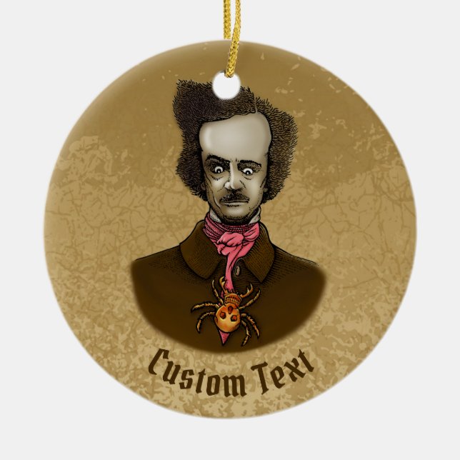 Ornamento De Cerâmica Edgar com Inseto Dourado (Frente)