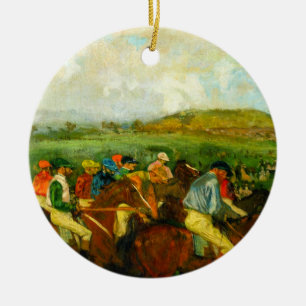 Ornamento De Cerâmica Edgar Degas Horseback Riding