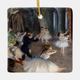 Ornamento De Cerâmica Edgar Degas - O Ensaio do Balleto no Palco