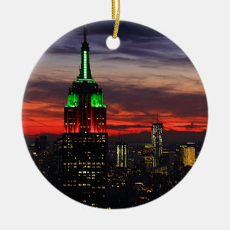 Ornamento De Cerâmica Edifício Emp St - Cores de Natal Pôr do Sol 02