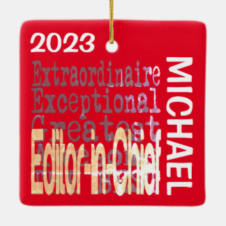 Ornamento De Cerâmica Editor-Chefe Extraordinário PERSONALIZADO