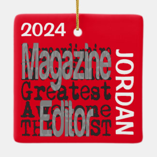 Ornamento De Cerâmica Editor Extraordinário de Revistas PERSONALIZADO