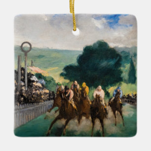 Ornamento De Cerâmica Edouard Manet - As Corridas em Longchamp