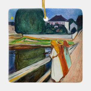 Ornamento De Cerâmica Edvard Munch - As Meninas na Noite Branca da Ponte