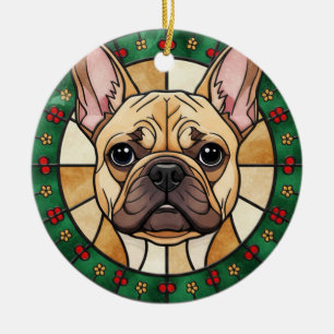 Ornamento De Cerâmica efeito de vitral personalizado nome do CÃO Natal