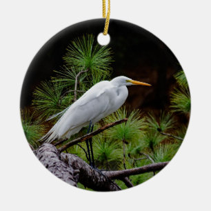 Ornamento De Cerâmica "Egret de Excelente em Voo"
