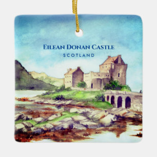 Ornamento De Cerâmica Eilean Donan Castle Scotland Watercolor Painting