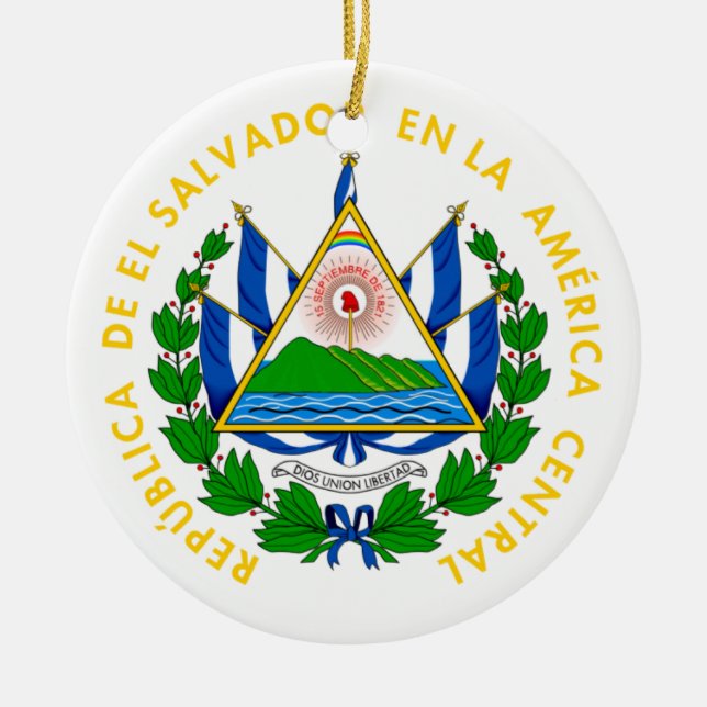 Ornamento De Cerâmica El Salvador - emblema/bandeira/brasão/símbolo (Frente)