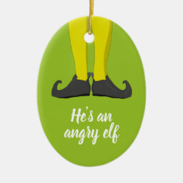 Ornamento De Cerâmica Ele é um elfo zangado