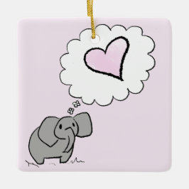 Ornamento De Cerâmica Elefante