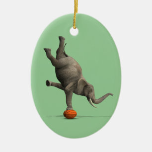 Ornamento De Cerâmica Elefante Artístico