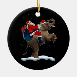 Ornamento De Cerâmica Elefante Árvore de Natal Light Hat Xmas Papais noe