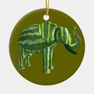 Ornamento De Cerâmica Elefante do Dia Nacional da Melancia
