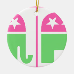 Ornamento De Cerâmica elefante do Partido Republicano com beira