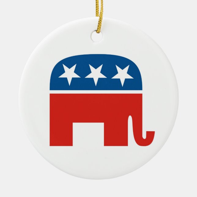 Ornamento De Cerâmica elefante do partido republicano dos estados unidos (Frente)