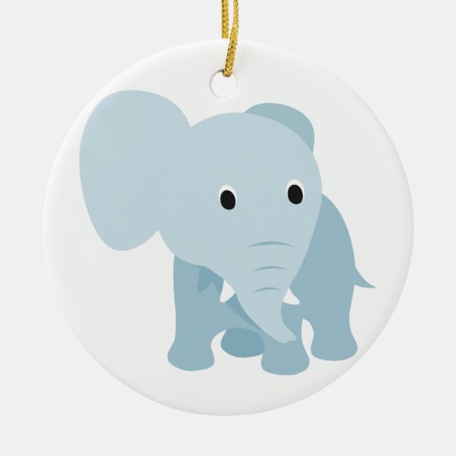 Ornamento De Cerâmica Elefante para Bebê (Frente)