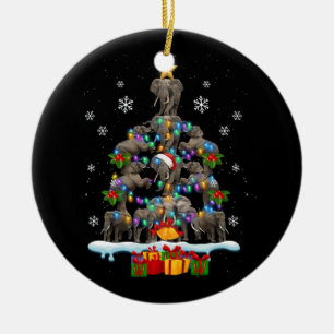 Ornamento De Cerâmica Elefantes Árvore de Natal Elefante Lover Animal Wi