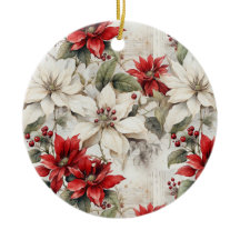 Elegância branca e Poinsettia Vermelha beijada em 