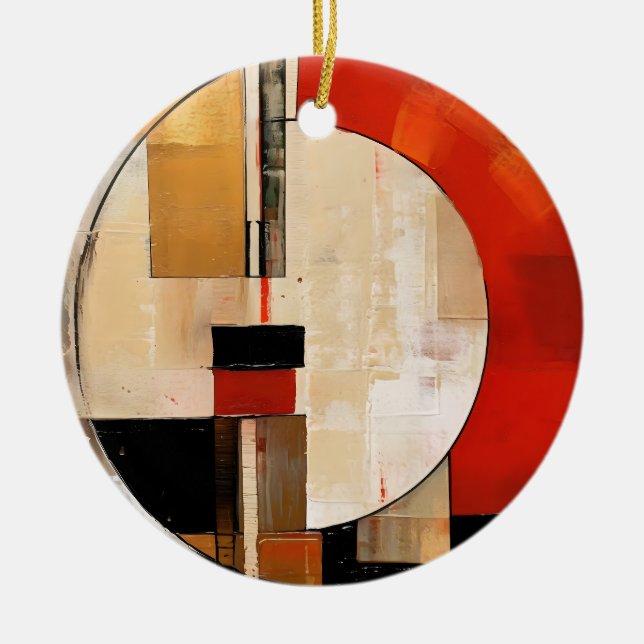 Ornamento De Cerâmica Elegância Celestial: Exploração de Abstrato em Bei (Frente)