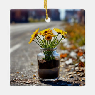 Ornamento De Cerâmica "elegância floral: