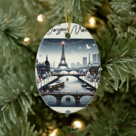 Ornamento De Cerâmica Elegância Invernal Parisiense, Cidade da Luz