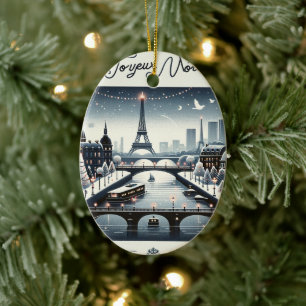 Ornamento De Cerâmica Elegância Invernal Parisiense, Cidade da Luz