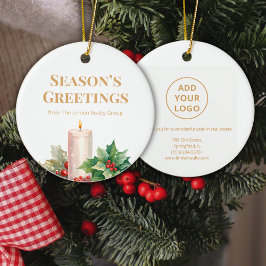 Ornamento De Cerâmica  Elegant Gold Logo Real Estate Ornament