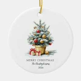 Ornamento De Cerâmica Elegante Árvore de Natal Alegre