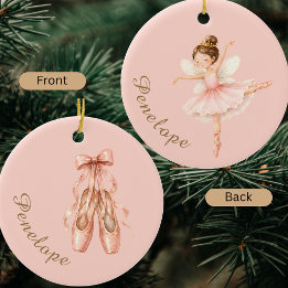 Ornamento De Cerâmica Elegante Bailarina de Ballet Quebra-Nozes em Aquar