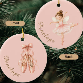 Ornamento De Cerâmica Elegante Bailarina de Ballet Quebra-Nozes em Aquar