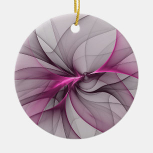 Ornamento De Cerâmica Elegante Caos Moderno, Abstrato, Arte Fractal Rosa