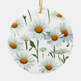 Ornamento De Cerâmica Elegante Daisy Boho Floral Natal