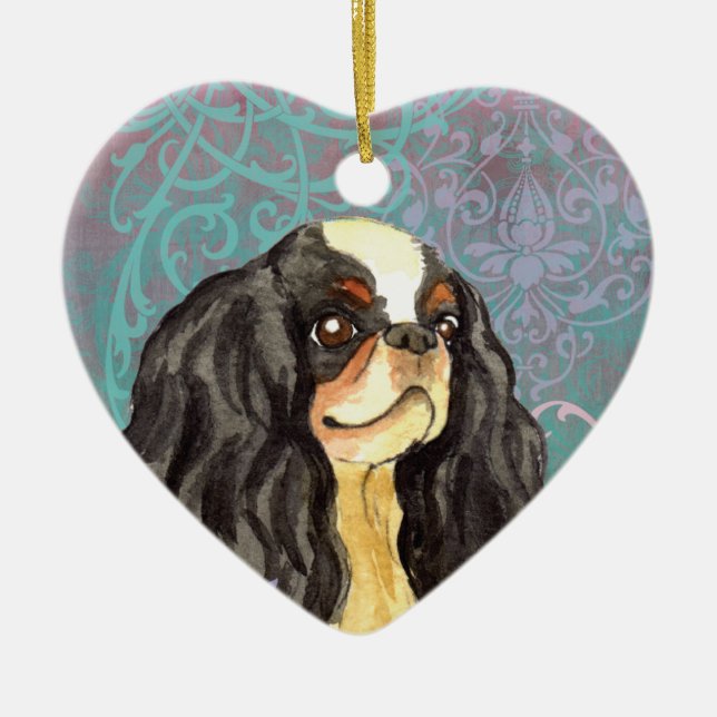 Ornamento De Cerâmica Elegante English Toy Spaniel (Frente)