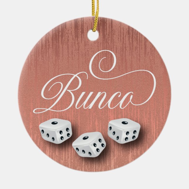 Ornamento De Cerâmica Elegante Girly Sparkle Dice Bunco (Frente)
