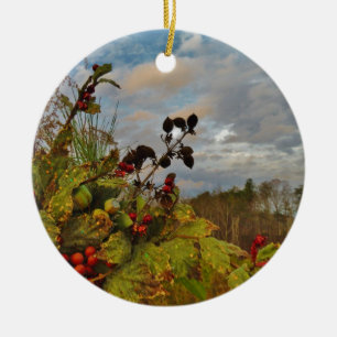 Ornamento De Cerâmica Elegante Holly Christmas,