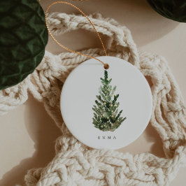 Ornamento De Cerâmica Elegante Moderno Mínimo Nome da Árvore de Natal