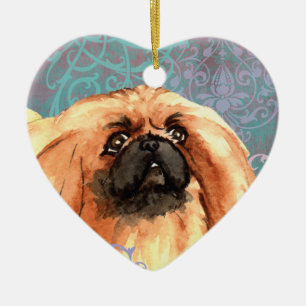 Ornamento De Cerâmica Elegante Pekingese