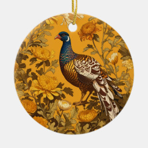 Ornamento De Cerâmica Elegante Pheasant William Morris Inspirou