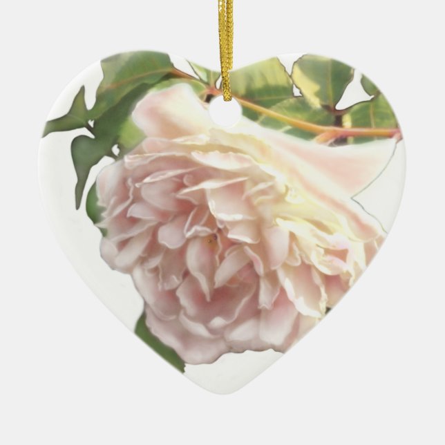 Ornamento De Cerâmica Elegante, poeirento, cor de laranja branca, rosa f (Frente)