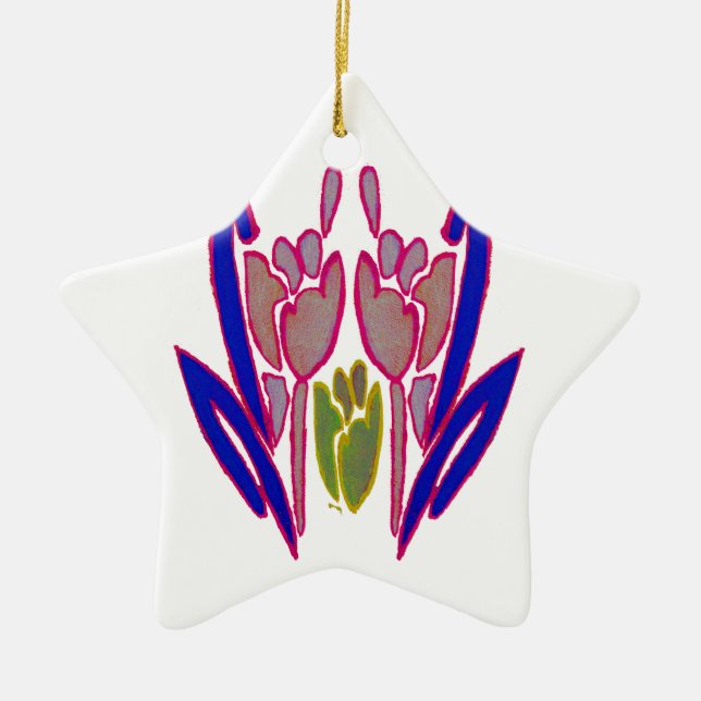 Ornamento De Cerâmica Elegante Rosa Watercolor Art Impressão (Frente)