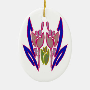 Ornamento De Cerâmica Elegante Rosa Watercolor Art Impressão