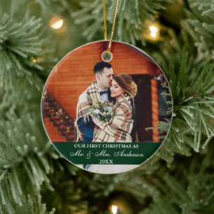Ornamento De Cerâmica Elegante Roteiro Nosso Primeiro Caçador De Natal 