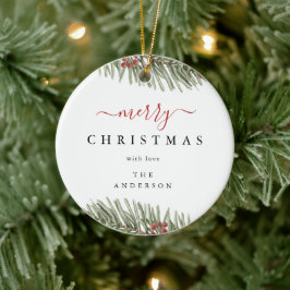 Ornamento De Cerâmica Elegante Rustic Pine Christmas Modern