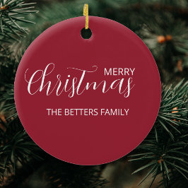 Ornamento De Cerâmica Elegante Simples Fosco Limpo Berry Natal