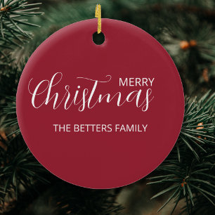 Ornamento De Cerâmica Elegante Simples Fosco Limpo Berry Natal